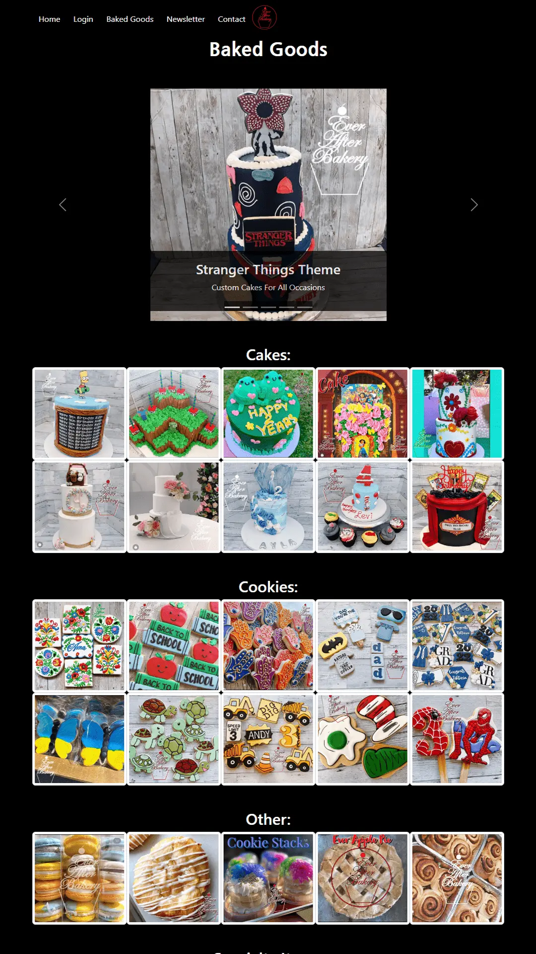 Screenshot of Every After Bakery website or app